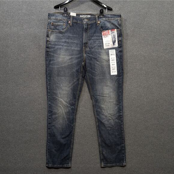 Levi's Other - Levi Strauss Signature S37 Jeans Mens 38x32 Slim Super Flex Denim Whiskered